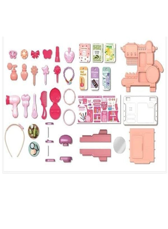 SKYBUCKET Pretend Makeup Vanity Table 42-Piece Fashion Beauty Salon Play setor Girls - Image 5
